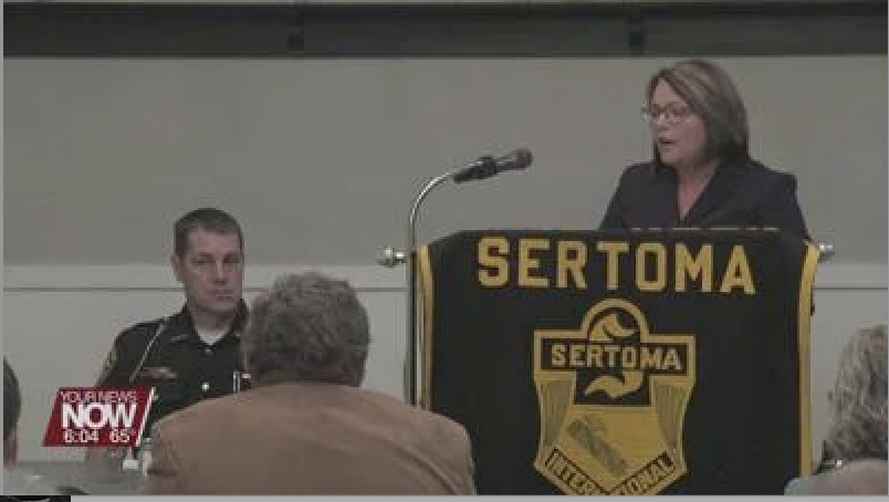 Allen Co. Sheriff Treglia and Prosecutor Caldwell discuss Senate Bill 215 at Sertoma Club meeting